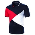 thumbnail image 1 of Pompotops Men's Spring And Summer Leisure Patchwork Shirt With Lapel Short Sleeves on Sale, 1 of 8