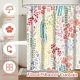 thumbnail image 5 of Dznils Boho Colorful Floral Fabric Shower Curtain, Watercolor Pattern with Hooks, 72" x 72", Beige, 5 of 12