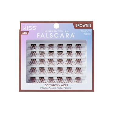 KISS Falscara Brown Multipack, Lash Extension Kit, Brownie, 10mm-12mm-14mm, 30 Lash Clusters
