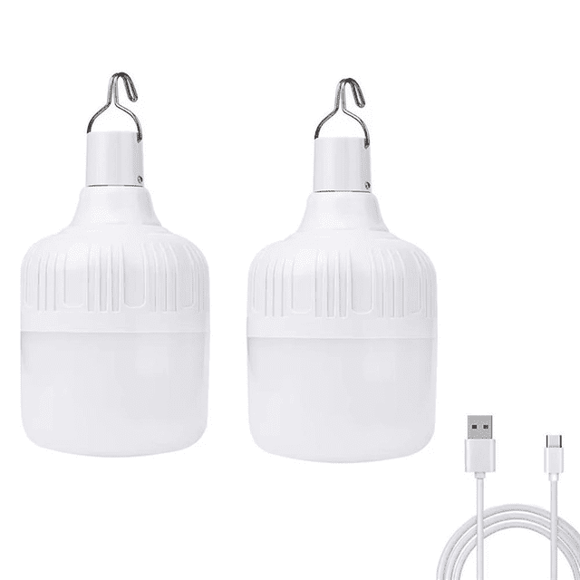 Linterna de Camping Regulable, Bombilla LED, 5 Modos de Iluminación, Recargable por USB, Luz Colgante para Tienda de Campaña, Linterna de Emergencia de 100 Lúmenes