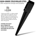 thumbnail image 3 of Inch 4-Piece Set Heavy Duty Metal Black Powder Coated Post Stake Support Base 36 Inch Fence Post Anchor Ground Spike, 3 of 4