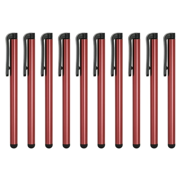 10uds Ópticos Lápices para Táctiles Pantallas Universal Capacitivo Óptico Lápiz Sensibilidad para Teléfono Tableta Todos Capacitivos Táctil Pantalla Dispositivo, Rojo