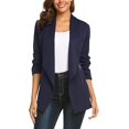 thumbnail image 1 of Vedolay Tops Suit Jackets for Women Blazer Suit Open Front Long Sleeve Fitted Ruffle Casual Office Jacket,Navy L, 1 of 5