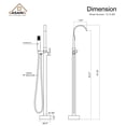 thumbnail image 6 of CASAINC Single-Handle Floor-Mounted Bathtub Faucet High Flow Bathroom Tub Filler with Hand Shower, Brushed Nickel, 6 of 10