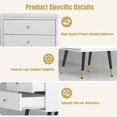 thumbnail image 3 of White Night Stand, Nightstand with 2 Drawer, Modern Striped Large Bedside Table with Exquisite Metal Handles and Metal Legs 19.69 ''W x 15.75 ''Dx 21.26 ''H, 3 of 7