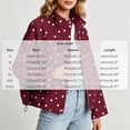 thumbnail image 3 of Edvintorg Women Jacket Plus Size Polka Dot Long Sleeve Zip up Coat Stand Collar Loose Casual Outerwear with Pocket Women Fall Clothes Wine S-3XL, 3 of 7