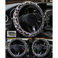 thumbnail image 2 of BOLLSLEY 15" Soft Anti-slip High Density Fabric Steering Wheel Cover, Velvet Gray, 2 of 6