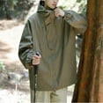 thumbnail image 5 of Siilsaa Light Jacket Long Sleev Shirt Jacket Zip Up Coat with Hoodie Green,2XL, 5 of 5