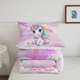 thumbnail image 4 of Erosebridal Unicorn Bedding Comforter Set, Stars Print Reversible, Super Cozy 2pcs, 4 of 6