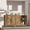 Honey Brown, variant on LEDREM Farmhouse Storage Cabinet - 4-Door Sideboard with Adjustable Shelves, Cable Management, Elevated Design, Honey Brown