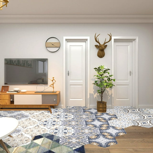 VGEBY Non-Slip Wall Decal Wall Stickers, Floor Stickers, Tile Stickers, Hexagonal For Bathroom Kitch