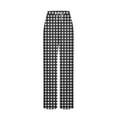 thumbnail image 5 of Ashirexll Winter Women Pants, Wide Leg Pants for Women, Checkered Printed Drawstring Side Pockets Sports Casual Loose Trousers Elastic Waistband, 5 of 5