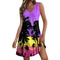 thumbnail image 2 of kytmyeq Women's Casual Summer Tank Dresses With Pockets Hawaiian Print V-Neck Sleeveless Dresses, 2 of 5