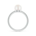 thumbnail image 2 of ANGARA Classic Japanese Akoya Cultured Pearl Solitaire Ring in 925 Sterling Silver for Women | June Birthstone, Birthday, Anniversary, Jewelry Gift for Women | Pearl Ring, 2 of 7