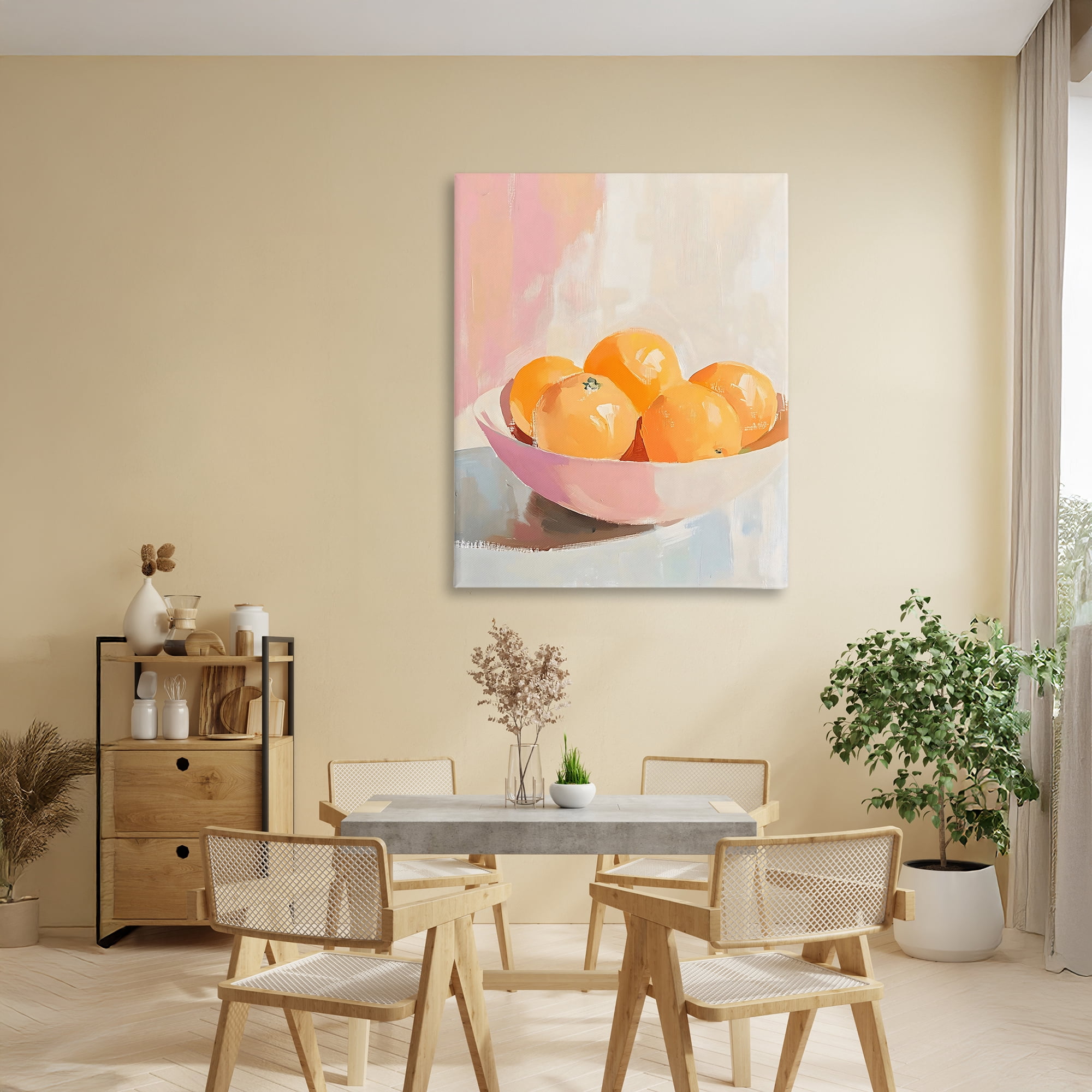 Stupell Industries Pastel Bowl of Oranges Canvas Wall Art, design by The Prints Vibe