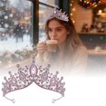 thumbnail image 2 of Crystal Princess Tiara for Women, Rhinestone Queen Crown Headband for Wedding Bride, Birthday, Prom, Pageant Party, and Photo Prop Hair Accessories, 2 of 7