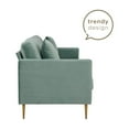 thumbnail image 6 of CosmoLiving by Cosmopolitan Highland Velvet Sofa with Pillows, Green, 6 of 15