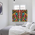 thumbnail image 4 of Boho Flower Kitchen Curtains 72 Inch Length, Red Blue Yellow Colorful Mexico Tribal Grommet Top Bedroom Living Room Curtains, Light Filtering Cafe Curtain Drapes 2 Panels Set 104''x72'', 4 of 9