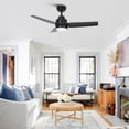 thumbnail image 4 of 42" Modern Black Dimmable DC Motor Ceiling Fan with Light and Remote for Bedroom and Office, 4 of 18