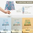 thumbnail image 3 of Yayeee Mini Table Lamp 10.8" Dimmable with Fabric Shade 3 Color Temperatures, Purple Art Pattern, 3 of 7