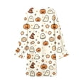 thumbnail image 5 of JIAYUE Girl Kids Nightgown Comfortable Lightweight Breathable Halloween Funny Print Long Sleeve Ruffle Round Neck Button Front Loose Fit Cute Pajamas For Party Family Indoor Loungewear, 5 of 5