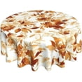 thumbnail image 1 of Fall Burnt Orange Outdoor Tablecloth Round 60 Inch,Watercolor Flowers Table Cloth,Stain Resistance Polyester Autumn Floral Seasonal Small Table Covers for Kitchen Dining Parties Picnic, 1 of 6