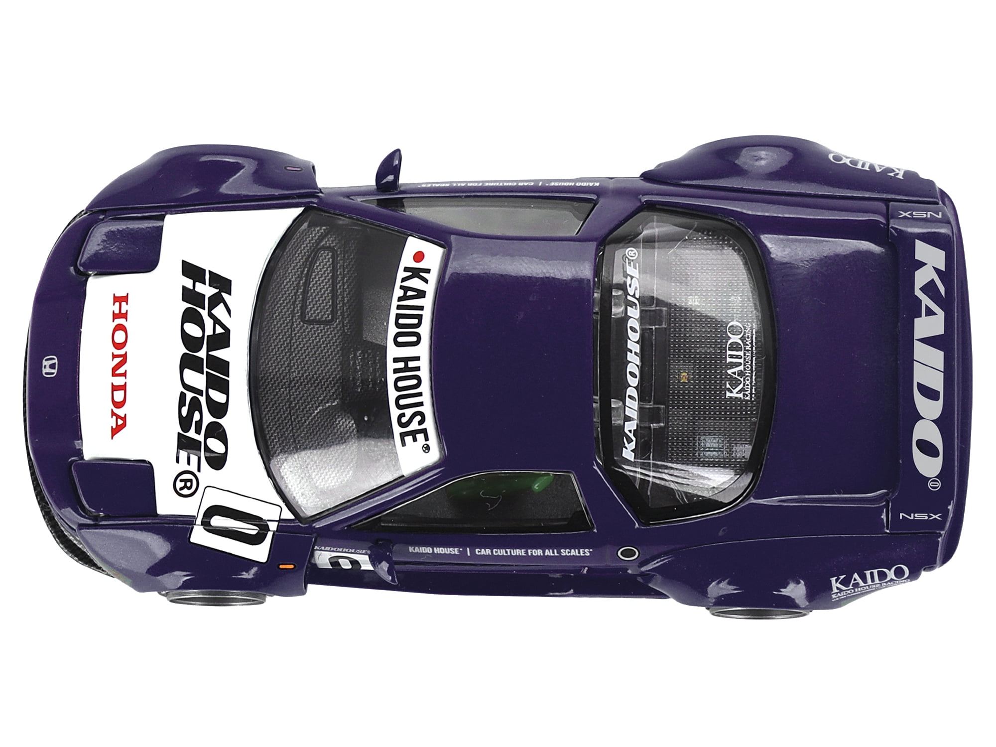 Mini GT KHMG173 Honda NSX Kaido Racing V2 No.0 Purple with White Hood & Graphics Designed by Jun Imai Kaido House Special 1-64 Scale Diecast Model Car
