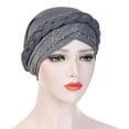 thumbnail image 1 of Womens Elastic Solid Color Comfortable Flat Hat Beaded Flower Hair Cap, 1 of 3
