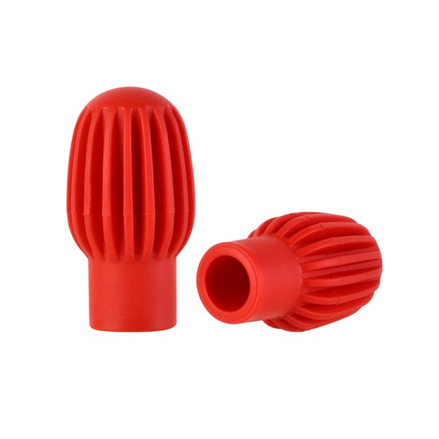 Btafrte Baquetas Silicona Con Punta Silenciosa Tapas Funda para Baquetas Amortiguador Tambor (rojo) 2 Uds.