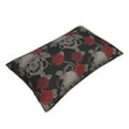 thumbnail image 3 of Balery Skull And Red Roses Pillow Covers,Bed Pilowcases,Reversible Plush Throw Pillow Covers End Pillow Encasement,Pillow Case - 16"X24", 3 of 9