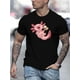 thumbnail image 1 of Camiseta creativa con estampado gráfico de ajolote feliz para hombre, informal, de manga corta y cuello redondo, para verano y actividades al aire libre., 1 of 8