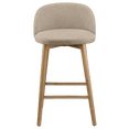thumbnail image 2 of Bouclair Beige Fabric and Wood Stool, 2 of 4