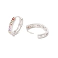 thumbnail image 2 of Colorful Cubic Zirconia Hoop Earrings Real 18K golden Plated Brass Jewelry for Women Lead Free Cadmium Free Real Platinum Plated 15.5x3mm Pin: 0.8mm, 2 of 2