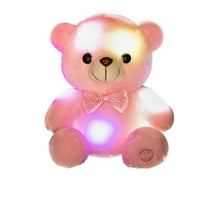 Teddy Bear Stuffed Animal,7.8 Inch Light Up Music Bears Soft Stuff Animals Cute LED Plush Toys Birthday Mother's Day Valentines Gifts for Baby Newborn Girls Mom Girlfriend