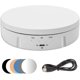 thumbnail image 1 of Plato giratorio eléctrico blanco, plato giratorio eléctrico recargable de 360 grados, 3 velocidades y ángulos ajustables, carga de 10 kg, diámetro de 14,6 cm, con 6 placas base de PVC, 1 of 4