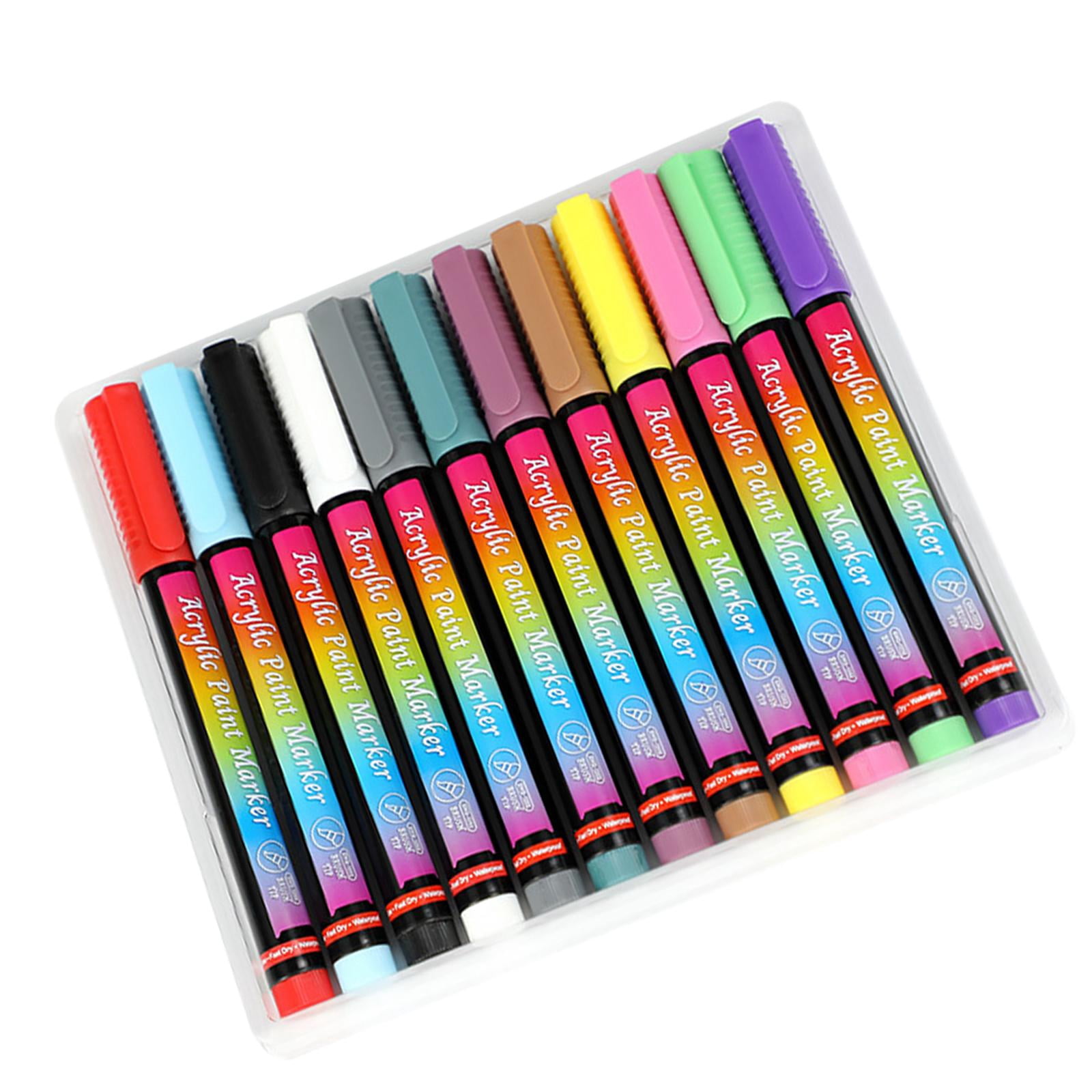 FVDPWYE Metallic Marker Pens Watercolor Pen Kit Painting Smooth for 12 Colors C 12 Colors