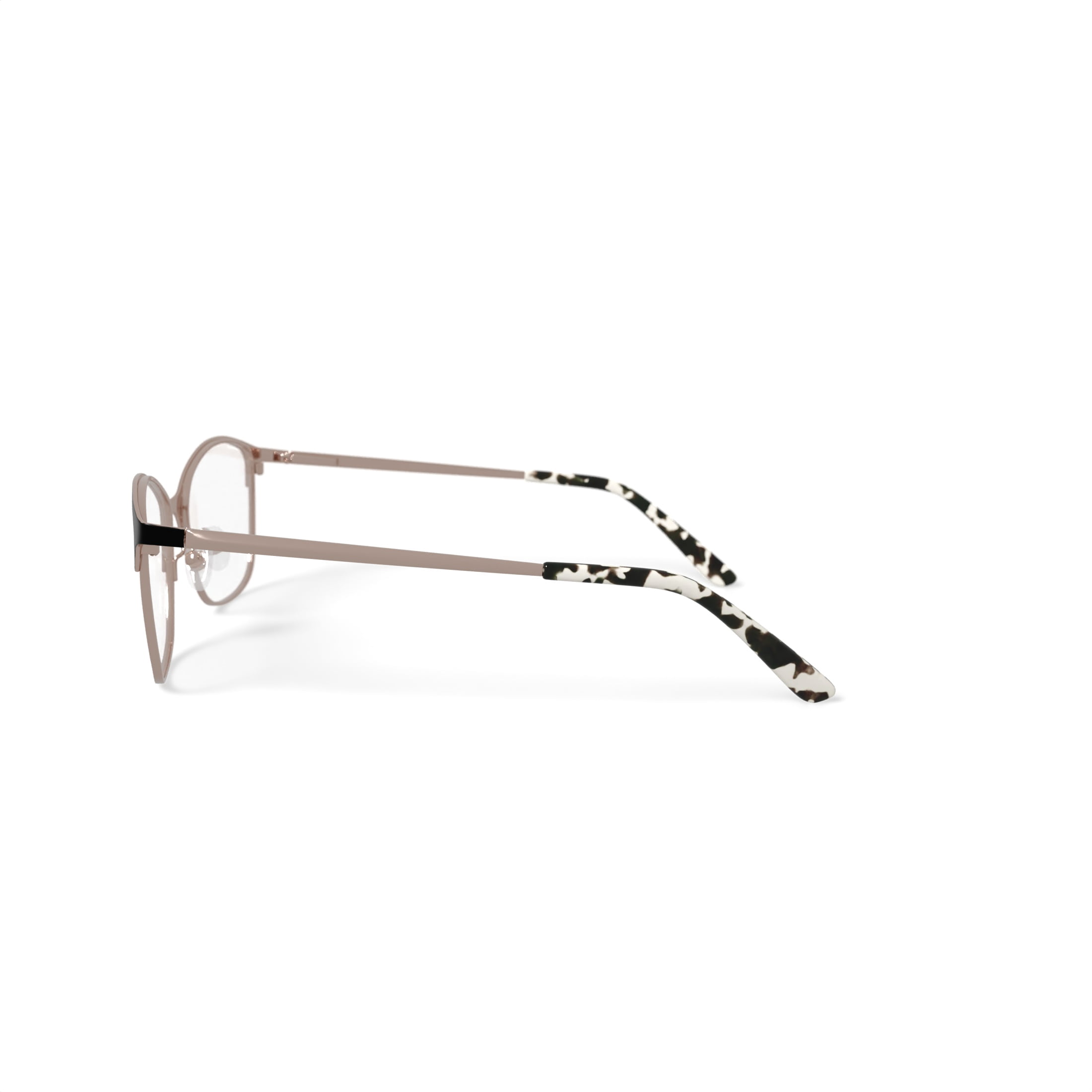 Christie Brinkley Women's C327 Browline Prescription Eyeglasses with Case, Black/Gold