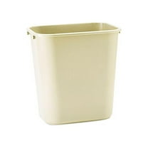 Rubbermaid Commercial 295600BG Soft Molded Plastic Wastebasket, Rectangular, 7 gal, Beige