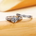 thumbnail image 3 of K-KED Charm 2pcs/set 925 Silver Ring Women Round Cut Cubic Zircon Delicate Jewelry Sz 6-10-6, 3 of 6