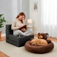 thumbnail image 2 of Sillón Plegable Individual Gris Claro+ Cama para Perro y Peluche de Oso, 2 of 5