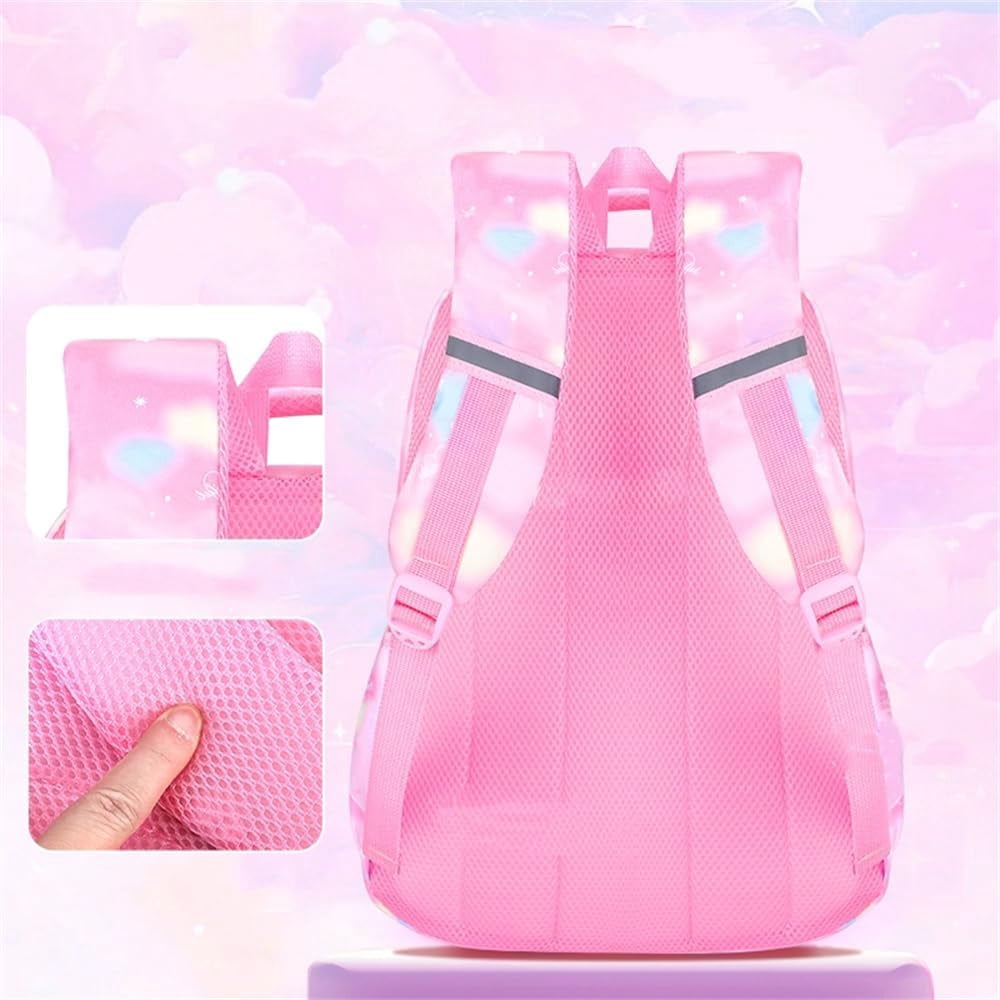 Tyethy Girls Backpack, School Kids Backpacks for Girls, Cute Book Bag for Students Gifts, Pink