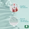 thumbnail image 4 of 100% Cotton Twin XL Fitted Sheet Only, Sateen, Deep Pocket, All-Around Elastic, Head/Foot Side Indicators, Seafoam, 4 of 9