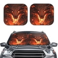 thumbnail image 2 of Honeii Magma Fire Black Dragon Print Foldable Car Sun Shade for Windshield, 2-Piece UV Protection Shade, Protects Car Interior, Ideal for Cars, Trucks, SUVs-Large, 2 of 6