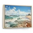 thumbnail image 2 of Designart "Coastalbeachsand Sandy Serenity Painting VI" Landscapes Floater Framed Wall Decor, 2 of 7