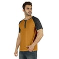 thumbnail image 3 of Inkmeso Short Raglan Sleeve Cotton Lightweight Solid T-Shirts Classic Henley T-Shirt For Mens, 3 of 7
