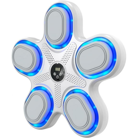 Music Boxing Machine, Smart Bluetooth Boxing Machine Electronic Wall Mounted, Music Boxing Target Workout Punching Equipment (White)