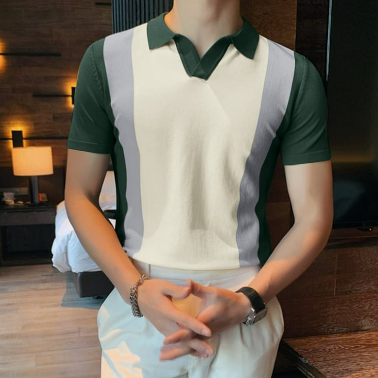 White polo shirt with green collar cheap