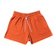 thumbnail image 2 of LOVZFMLL Men's Athletic Shorts, Men's Summer Shorts, Active Performance Basketball Workout Gym Waffle Short with Elastic Waist Drawstring Orange 3XL, 2 of 6