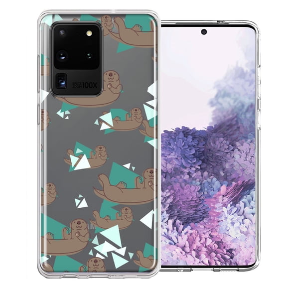 MUNDAZE For Samsung Galaxy S20 Ultra Cute Otter Design Double Layer Phone Case Cover