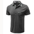 thumbnail image 2 of VERUGU Mens Shirts Casual Fashion Short Sleeve Check Printing Turndown Collar Button Shirt Blouse Dark Gray XXL, 2 of 6